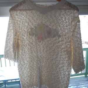 Vintage 80's pastel flower decal sweater